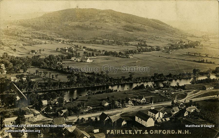 Postcard Fairlee, Vermont And Orford, New Hampshire Railroad History