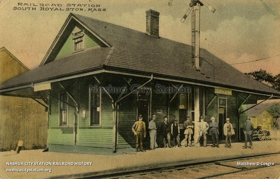 Postcard Railroad Station, South Royalston, Massachusetts Railroad