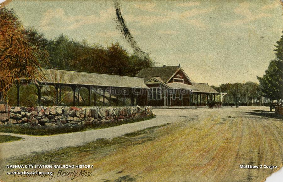 Postcard Prides Crossing, Beverly, Massachusetts Railroad History