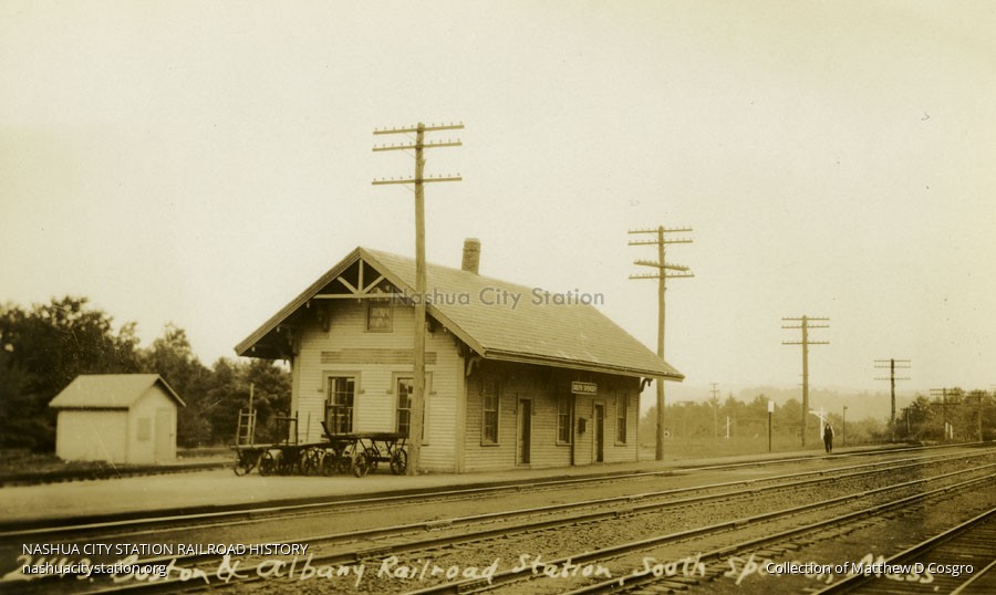 Postcard Boston & Albany Railroad Station, South Spencer