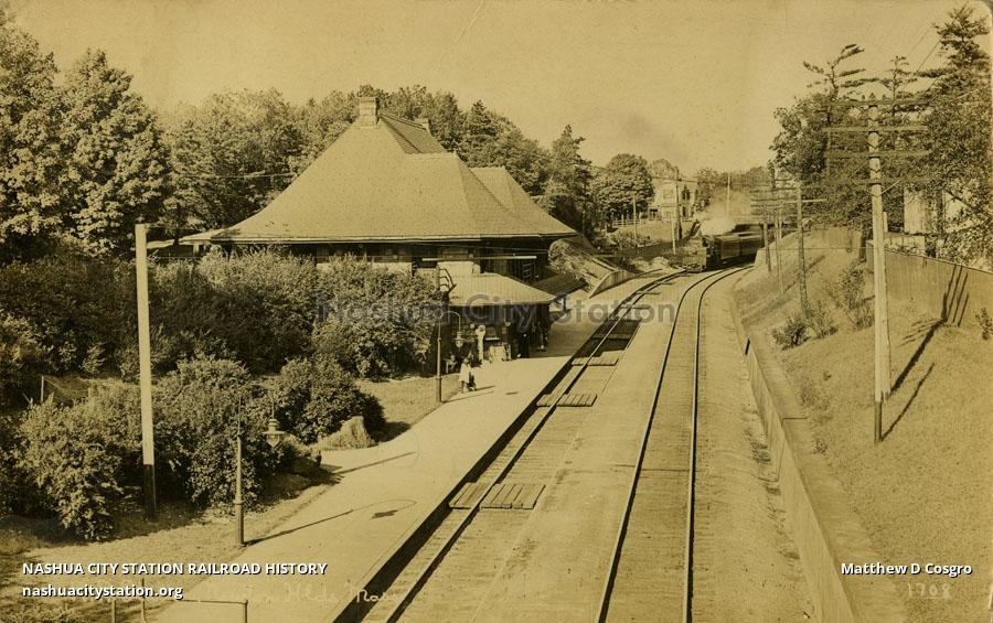 Postcard Railroad Station, Newton Highlands, Massachusetts Railroad History