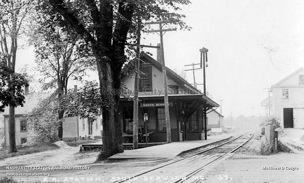 Postcard Railroad Station, South Berwick, Maine Railroad History