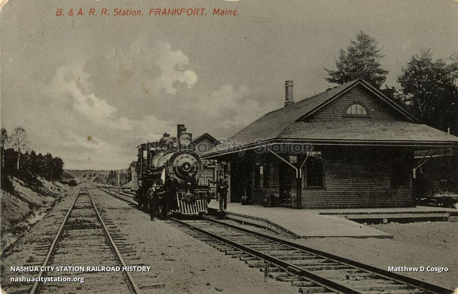 Postcard Bangor & Aroostook Railroad Station, Frankfort, Maine
