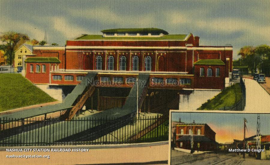 Postcard PawtucketCentral Falls Railroad Station, Pawtucket, Rhode
