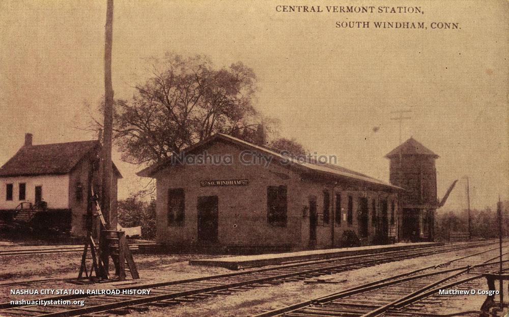Postcard Central Vermont Station, South Windham, Connecticut