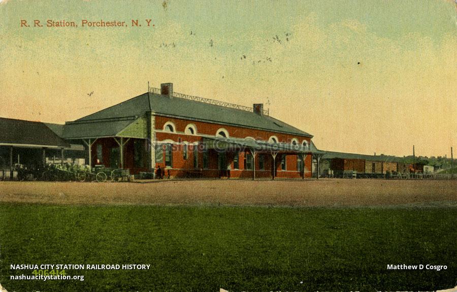 Postcard Railroad Station, Port Chester, New York Railroad History