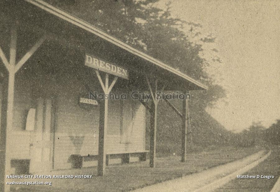 Postcard Dresden, Maine Railroad Station Railroad History