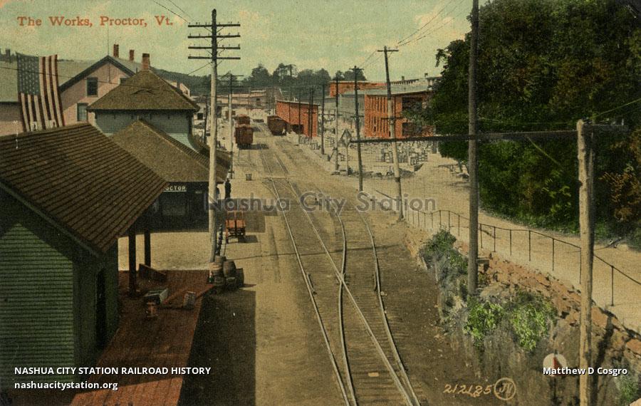 Postcard The Works, Proctor, Vermont Railroad History