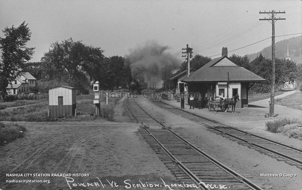 Postcard Pownal, Vermont, Station, Looking West Railroad History