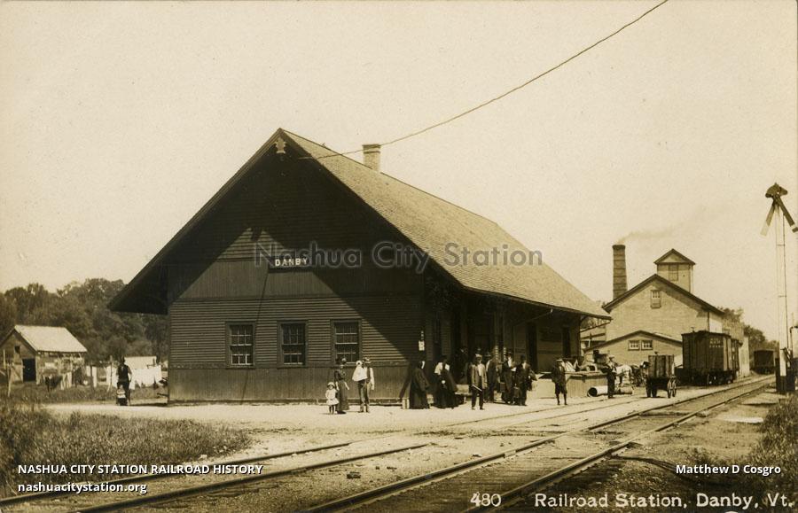 Postcard Railroad Station, Danby, Vermont Railroad History