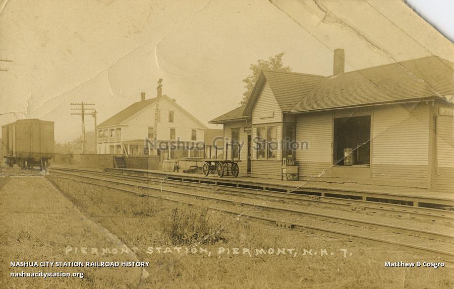 Postcard Piermont Station, Piermont, New Hampshire Railroad History