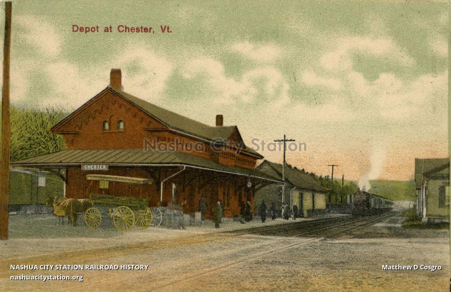 Postcard Depot at Chester, Vermont Railroad History