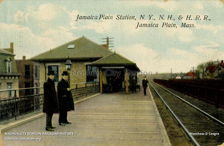 Postcard Jamaica Plain Station, New York, New Haven & Hartford
