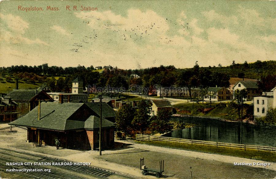 Postcard Royalston, Massachusetts Railroad Station Railroad History