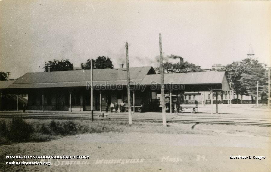 Postcard Railroad Station, Whitinsville, Massachusetts Railroad History
