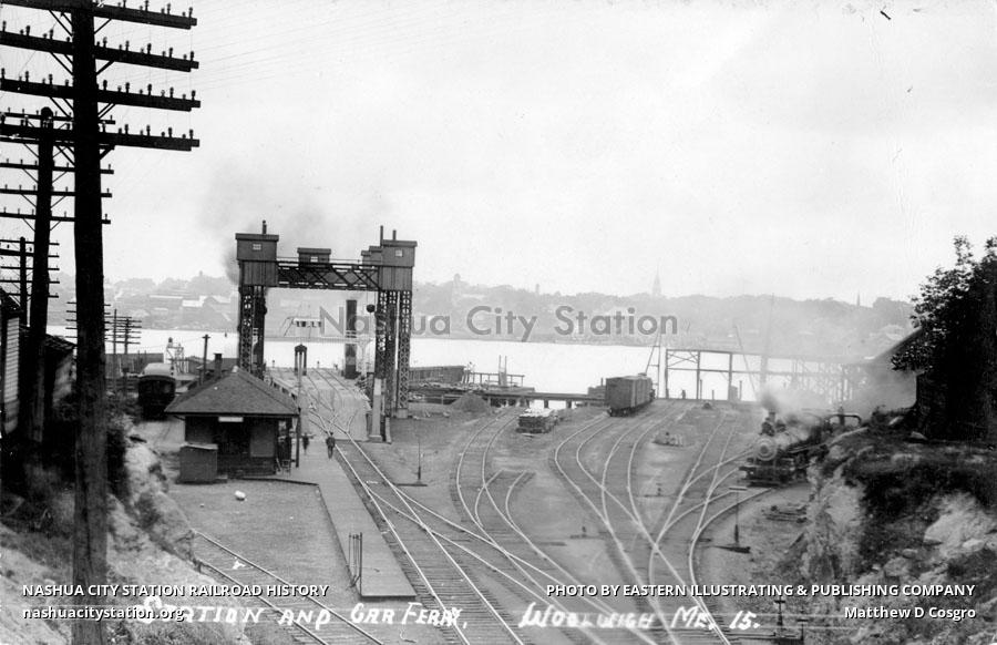 Postcard Station and Car Ferry, Woolwich, Maine Railroad History