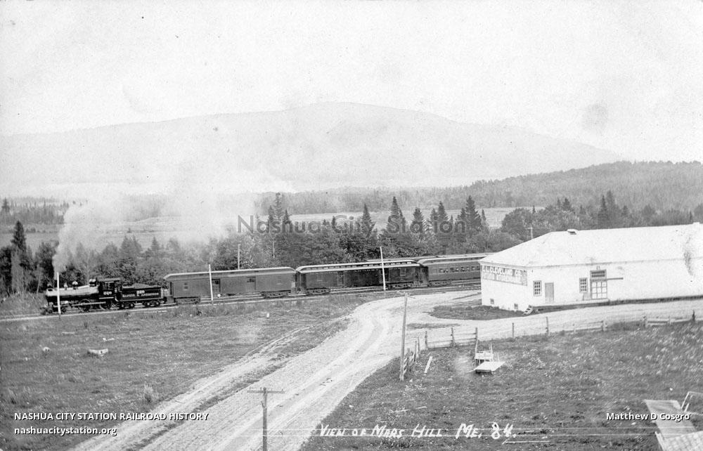 Postcard View of Mars Hill, Maine Railroad History