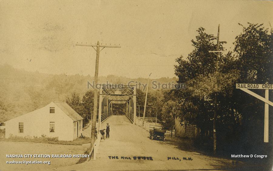 Postcard The Hill Bridge, Hill, New Hampshire Railroad History