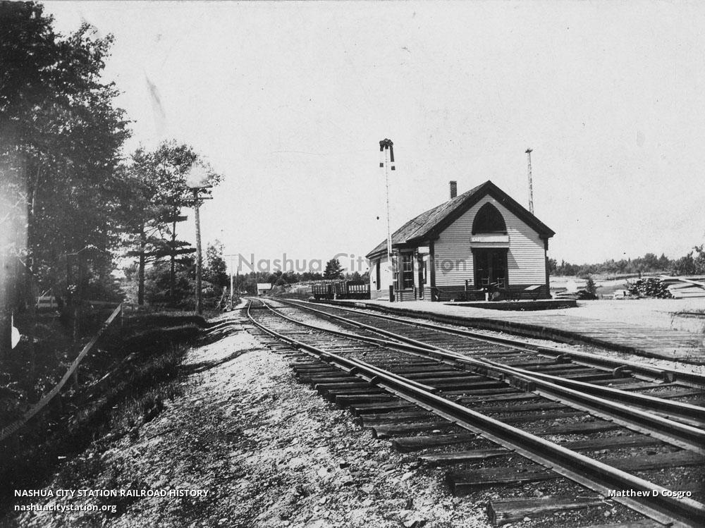 Postcard Railroad Station, East Waterboro, Maine Railroad History