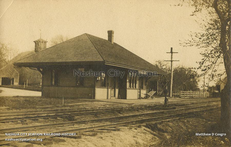 Postcard Railroad Station, Sherborn, Massachusetts Railroad History