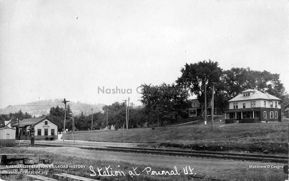 Postcard Station at Pownal, Vermont Railroad History