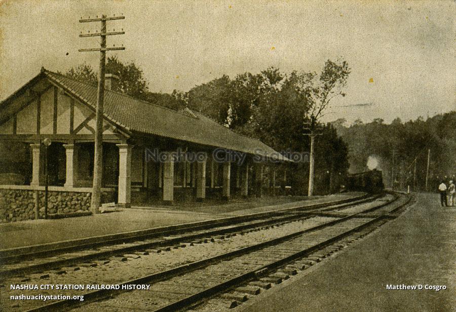 Postcard Belmont Station, Boston & Maine Railroad, Belmont