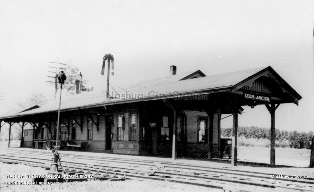 Postcard Maine Central Railroad Station, Leeds Junction, Maine
