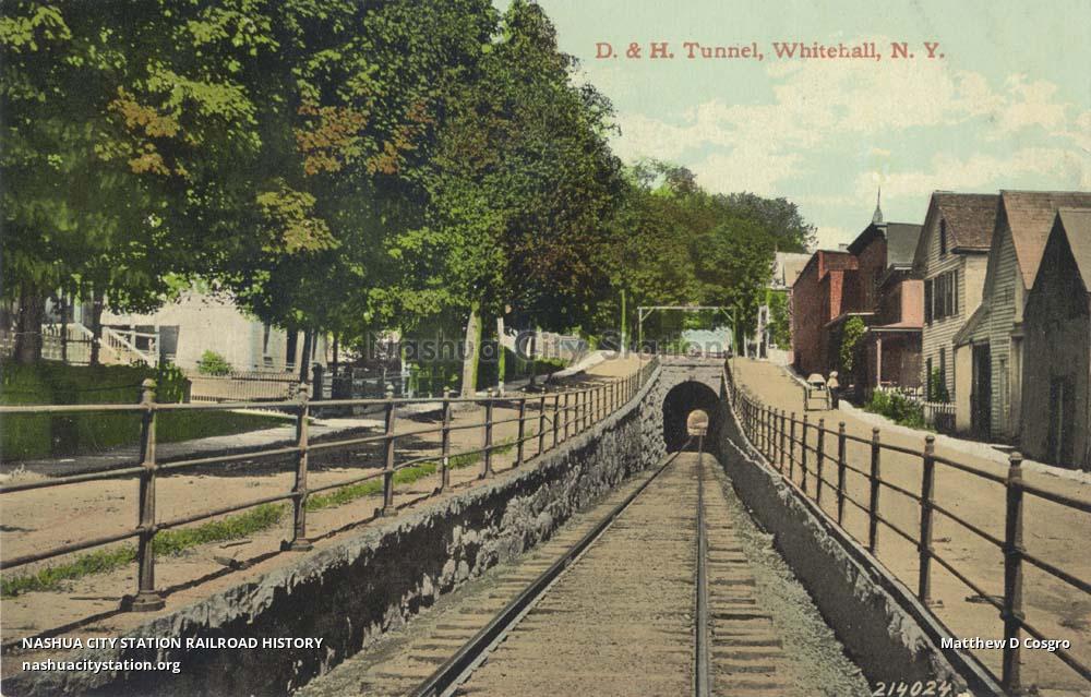 Postcard Delaware & Hudson Tunnel, Whitehall, New York Railroad History