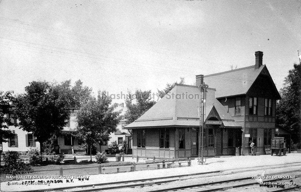 Postcard Delaware & Hudson Depot, Delanson, New York Railroad History