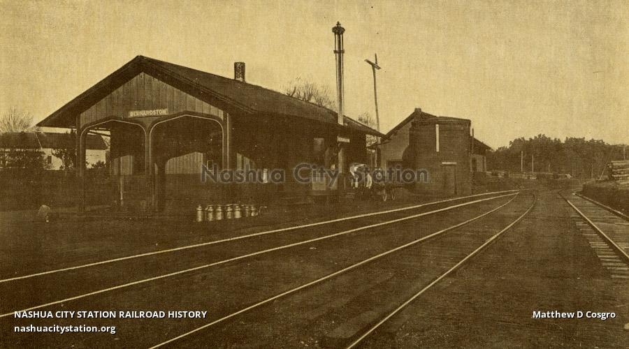 Postcard Railroad Depot, Bernardston, Massachusetts Railroad History