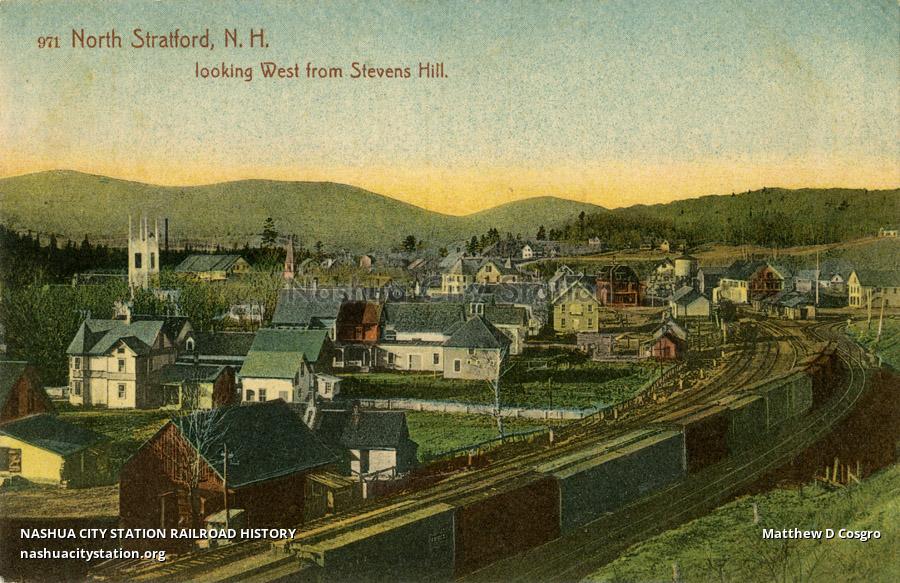 Postcard North Stratford, New Hampshire looking West from Stevens Hill