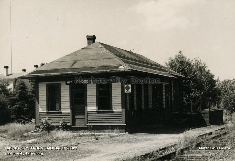 Postcard West Rindge station Railroad History
