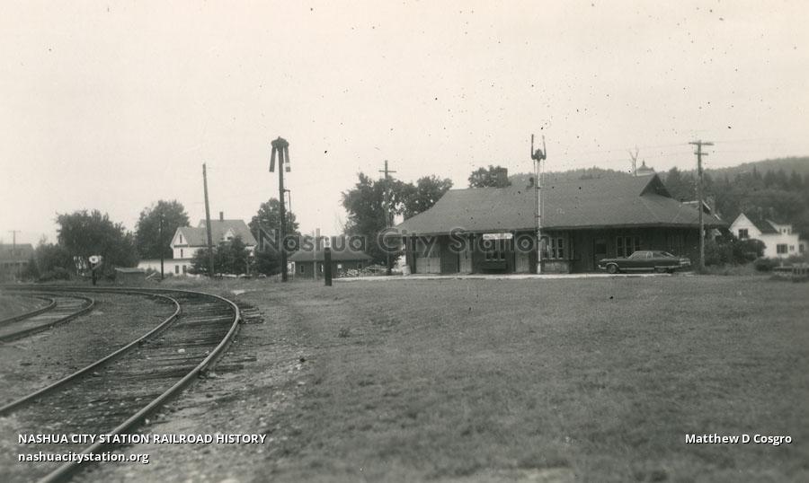 Postcard Grand Trunk station and Maine Central order board, North