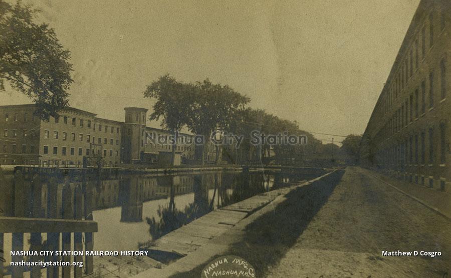 Postcard Nashua Manufacturing Co., Nashua, New Hampshire Railroad