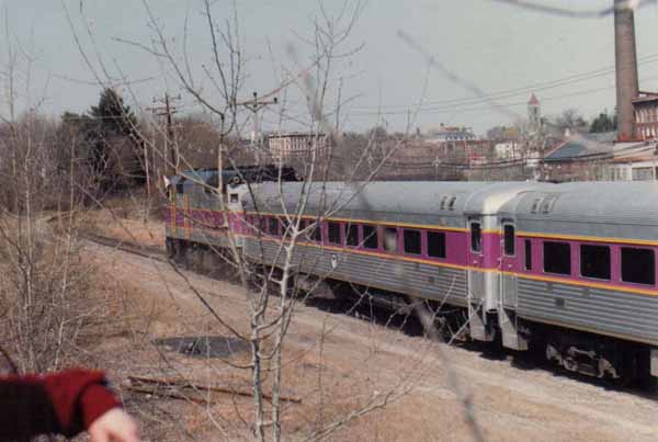 A Railroad Enthusiasts trip on its way out the Hillsboro Branch, seen from Temple Street