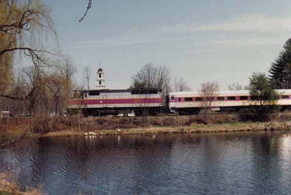 A Railroad Enthusiasts trip passing through the center of Milford