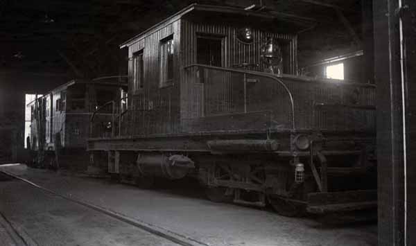 Claremont Railway locomotive #20 in the Lafayette Street carbarn