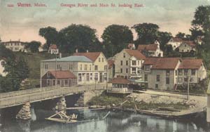 Warren, Maine. Georges River and Main Street looking East.