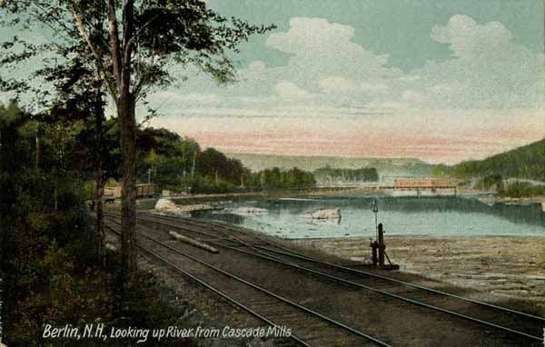 Berlin, New Hampshire, Looking up River from Cascade Mills