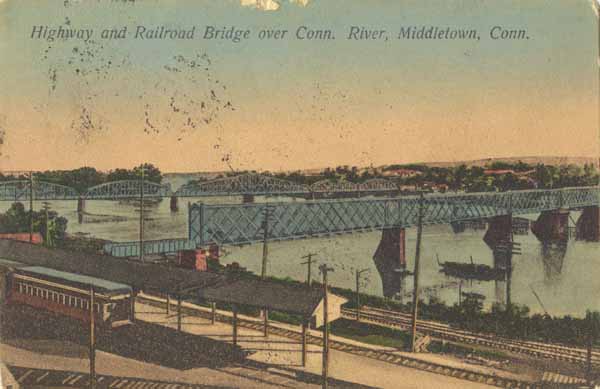 Highway and Railroad Bridge over Connecticut River, Middletown, Connecticut