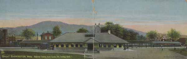 Great Barrington, Massachusetts. Railroad Station from Castle Hill, looking East.