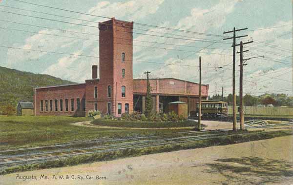 Augusta, Maine. Augusta, Winthrop & Gardiner Railway Car Barn