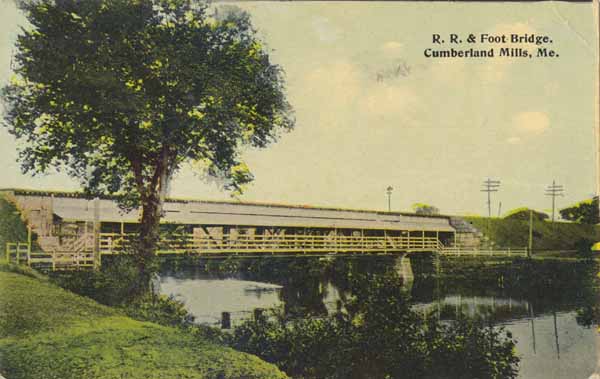Railroad and Foot Bridge, Cumberland Mills, Maine