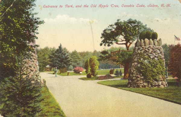 Entrance to Park, and the Old Apple Tree, Canobie Lake, Salem, New Hampshire