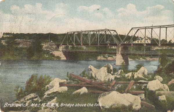 Brunswick, Maine, Maine Central Railroad Bridge above the Falls