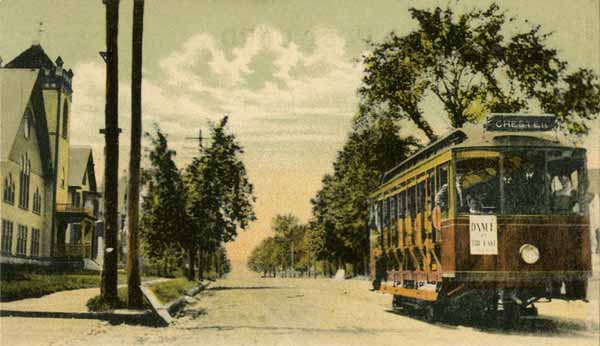 Broadway, looking west from opposite Methodist Church, West Derry, New Hampshire