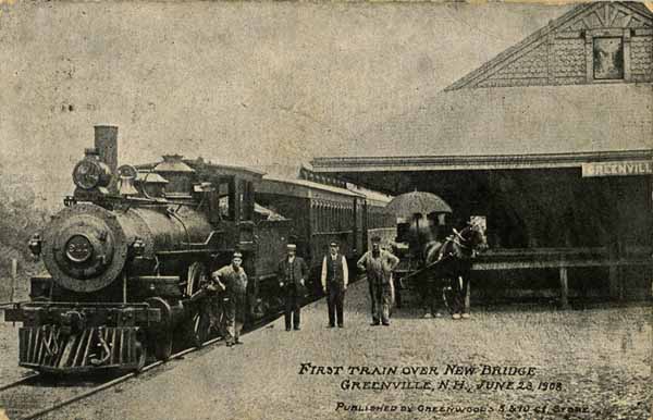 First Train over the New Bridge, Greenville, New Hampshire, June 23, 1908