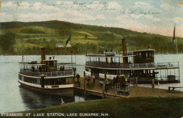 Steamers at Lake Station, Lake Sunapee, New Hampshire