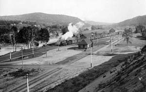 Railroad yard, West Paris, Maine