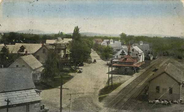 Bird's Eye View of Mountainview, New Hampshire from Chamberlain's Grain Elevator